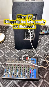 [Tặng dây kết nối] Bàn trộn Mixer MTMax F7 BT - 7 kênh cao cấp - Có bluetooth chống hú tốt - Kết hợp được với loa kéo amply dàn karaoke