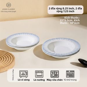 JINGDITAOCI | Bộ Dụng Cụ Bàn Ăn Gốm Đơn Giản Màu Nền