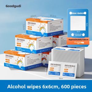 Goodgudi 100 Pieces Alcohol Wipes Individually Packaged 75% Alcohol Disposable Sanitizing Wipes for Mobile Phones Glasses Cleaning