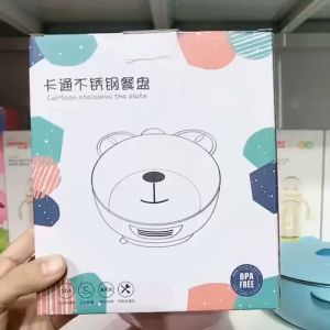 Children Cutlery Insulation Feeding Dinner Plate Lunch Box Baby Tableware Portable Suction Stainless Steel Bowl Kids Bento Box