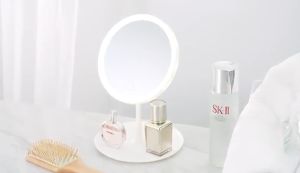 LED Light Makeup Beauty Makeup Mirror Adjustable Rotation Countertop Cosmetic Mirror Makeup Lampu