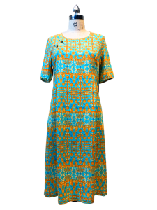 New National Style Loose Cotton Linen Dress for Women Summer Mommy Clothes Slimming Straight Tube Long Skirt Short Sleeve