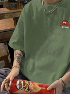 Áo Thun Nam Tay Ngắn Mùa Hè 2025 Phong Cách Mỹ Thường Ngày in Chữ Cổ Tròn Dáng Rộng Thời Trang Hợp Thời Trang Cho Cặp Đôi