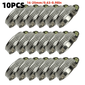 10pcs 16-25mm Fuel Line Hose Clamp Spiral Pipe Clamp Low Pressure Air Water Vacuum Hose Fastener