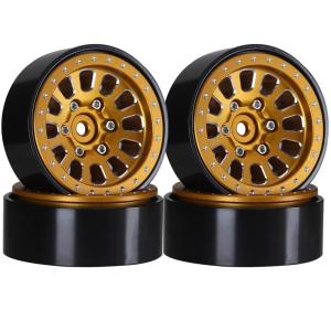 4pcs 1.3 Inch Brass+aluminum Alloy Beadlock Wheel Rim Wheel Hub For 1/18 Rc Crawler Car Traxxas Trx4m 1/24 Fms24 Axial Scx24