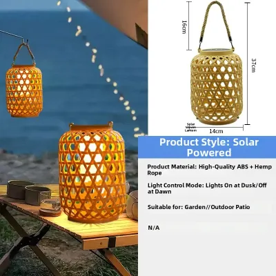 Waterproof Bamboo-Style Outdoor Lantern