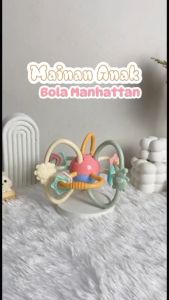 Teether Bayi Bola Manhattan Rattle Mainan Bayi Kerincingan Mainan Gigitan Bayi BPA Free WJ0331