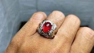 Batu Ruby Pigeon Merah Delima Original Cincin Permata Natural