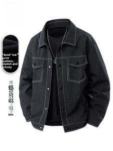 ROMON | Romon Mens Casual Denim Jacket Standard Fit Washed Fashion Urban Style Spring Autumn Wear Outerwear Windproof Long Sleeve