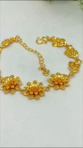 Bracelet Gelang Kendari Wanita Motif Bunga Perhiasan Dubai Lapis Emas 24K Gold Fashion Xuping Bangle