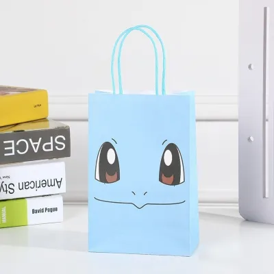 Takara Tomy | Kawaii Pokemon Birthday Packing Bag Hand-held Paper Packing Treat Kraft Paper Bag Theme Packaging Party Festive Supplies Gift