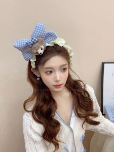 Cute Cartoon Butterfly Knot Folded Hairband Womens New 2024 High Forehead Small Face Evident Headwear Fashionable Hair Accessories