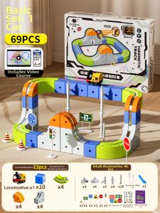 Magnetic Rail Car Building Blocks Toy for 3-6 Year Old Boys