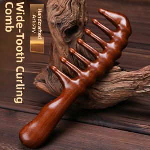 Thickened Large Tooth Comb Wide Thickened Massage Comb for Curling And Straightening Hair Wooden Handle Ladies Special Long Hair Home Use