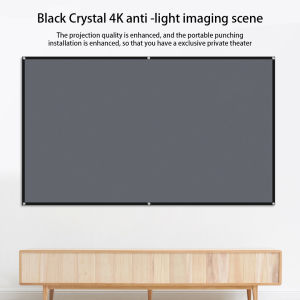 4K high-definition projection screen with 60-133 inch metal anti light screen hook design suitable for low lumen projectors
