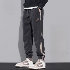 ROMON | Romon Mens Fleece Lined Thick Sweatpants Winter Warm Sporty Casual Trousers Elastic Waist Mid Waist Long Pants