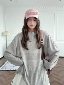Elegant Linen Henley Shirt Autumn Design Loose Fit