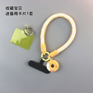 Delicate Cute Womens Donut Mobile Phone Pendant Premium Silicone Wristband Phone Strap High End Digital Accessories