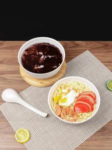 Food Grade Rice Hull Disposable Large Bowl Noodle Bowl Soup Bowl Thickened Soup Basin Large Size Rice Bowl Soup Spoon Noodle Restaurant Tableware
