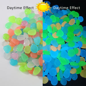 100PCSLuminous stone garden fish tank landscape glow-in-the-dark stone decoration artificial fluorescent color goose stone