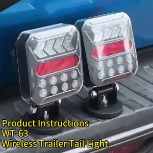 Wireless Solar Trailer Lights DC10V-24V Waterproof Magnetic LED Trailer Tail Light Kit New Reverse Lights Signal Indicator