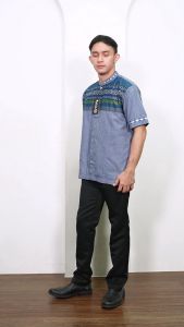 (BONUS DUS) Baju Koko Pria Dewasa / KEMKO Cowo Lengan Pendek Bahan Songket Warna MOERBA 19D243528