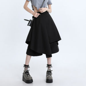 QIAOMIDUO | High Waist White Sports Skort Womens Street Style Casual Mid-Length Skirt-Pant Spring Summer Trendy Plus Size Dopaamine Outfit