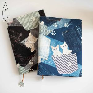 Handmade Pocket Cat Notebook Cover Soft Cloth Material A5 A6 B5 Size Blank Page Hobo Style Journal Bookcloth Art Supplies