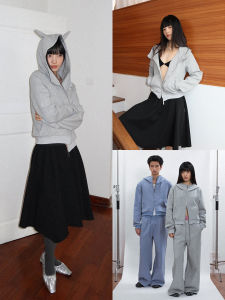 Áo Khoác Cardigan Trùm Đầu in Hình Bằng Cotton Không Gian FUNKYFUN 2025 Mùa Thu Có Nút Cài Cổ Đứng Tay Dài Thường Ngày Nam