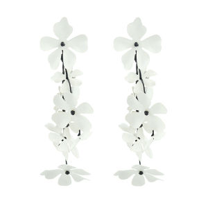 Elegant Long Flowing Flower Waterfall Necklace Shoulder Chain Dinner Show Personality Necklace Alloy Plated Silver Gold Women