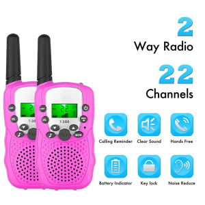 1 Pasang HT handy talky walkie talkie mainan untuk anak-anak berisi 2pcs walky talky kerja untuk 1-3KM / T388 Long Range walkie talkie for Kids FRS Free Licience Two Way Radio