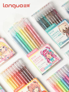 Blue Fruit Journal Pen Morandi Gel Pen Colorful Suit Student Mark Highlight Retro Acrylic Painting Painter Account Pen