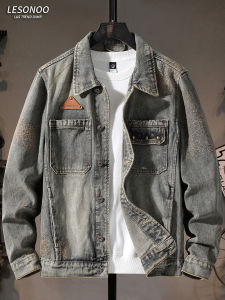 LIANSENNIAO | Áo Khoác Casual Phong Cách Mỹ Retro Mòn Đầy Cá Tính Cho Trẻ Trẻ
