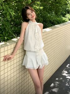 CHANGTONG | French Soft Neck Tie Slim Fit Waistline Summer Dress