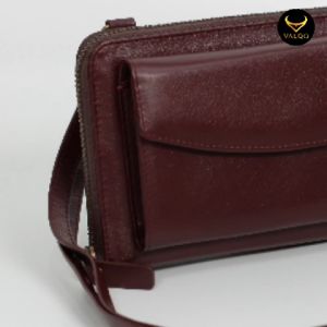 VALQO New VELA Tas Kecil Multifungsi Banyak Partisi Handbag Dompet HP Kulit Sapi Cewek Wanita Perempuan
