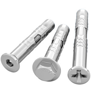 TIANZHUOJINSHU | 304 Stainless Steel Expansion Bolts Flat Head Internal Expansion External Hexagonal Sunk Head