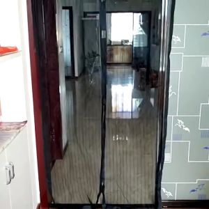210*90/210*100CM Layar Magnetik Tirai Pintu Anti Nyamuk Terbang Serangga Layar Mesh Penutupan Otomatis