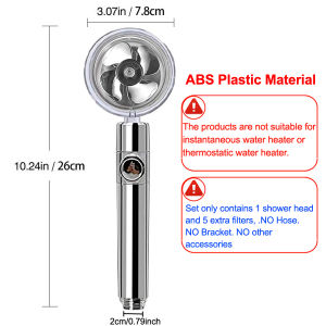 Water Saving Handhold Shower Head Nozzle with Filter 360° Rotation Showerhead with Button Shower Faucet Bathroom Accessories