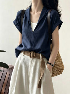 YUANYA | Summer Old Money Style Loose Fitting Short Sleeve Shirt