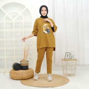 Pinixxo - Setelan Wanita Oversize Terbaru Catton Combad 20s