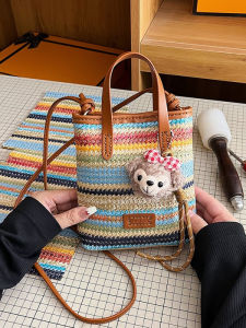 Bohemian Style Woven Beach Bag Mobile Phone Bag Single Shoulder Slant Cross DIY Handmade Material Bag New City Simple Style