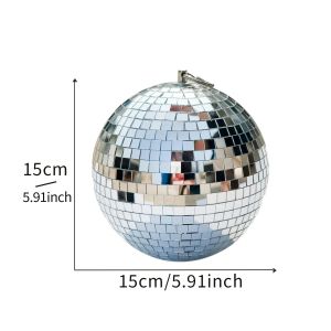 Disco Mirror Ball Party Shiny Ball Christmas Decoration Stage Light Rotating Glass Ball Retro Reflective KTV DJ Light Home Decor