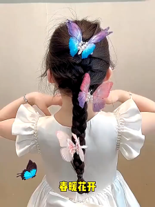 Cute Flying Butterfly Hair Clips for Toddler Girls Spring Motion Hair Pins Children Hair Decor