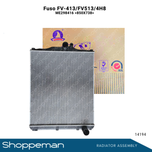 14194 FUSO SUPERGREAT 12D FV-413 FV-513 4H8 RADIATOR ASSEMBLY M/T 850x738x56mm PA56 2ROWS ME298416 ME403634
