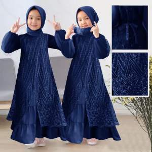 GAMIS OLIVIA KIDS UMUR 3-13 TAHUN/ GAMIS BRUKAT ANAK/GAMIS LEBARAN / GAMIS TERBARU
