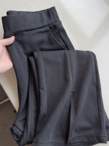 Magic Black Pants High Waist Four Directional Elastic Micro Flared Casual Nine Point Womens Pants Polyester Spandex Blend