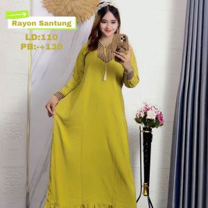 Gamis Abaya Renda Sultan Long Dress Arab Rayon Santung Polos