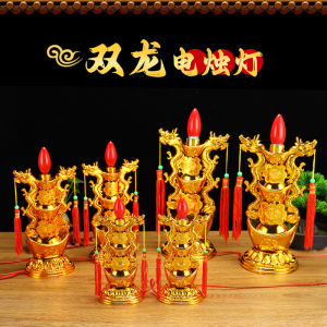 Đèn Candelabrum Điện LED Màu Đỏ Tiết Kiệm Năng Lượng Để Bàn Lễ Phật Trước Đèn Thần Tài Chính Điện Tử Để Bàn Trang Trí Nhà