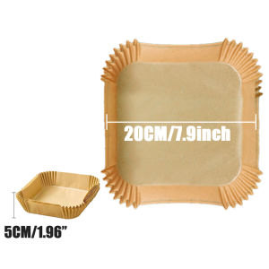 50/100PCS Large Air Fryer Disposable Paper Liner Square Non-stick Airfryer Parchment Baking Paper for Cooking Steaming Basket