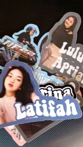 STIKER CUSTOM FOTO dan Tulisan Nama - Cetak Photo Stiker Waterproof